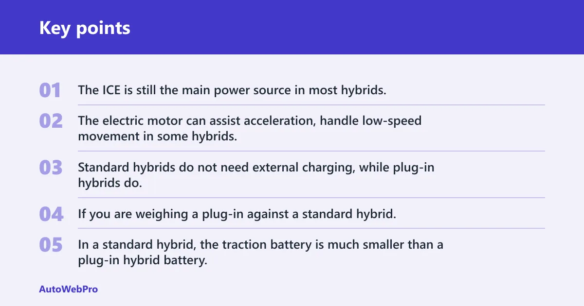 Key points: How do hybrids and regular cars differ?