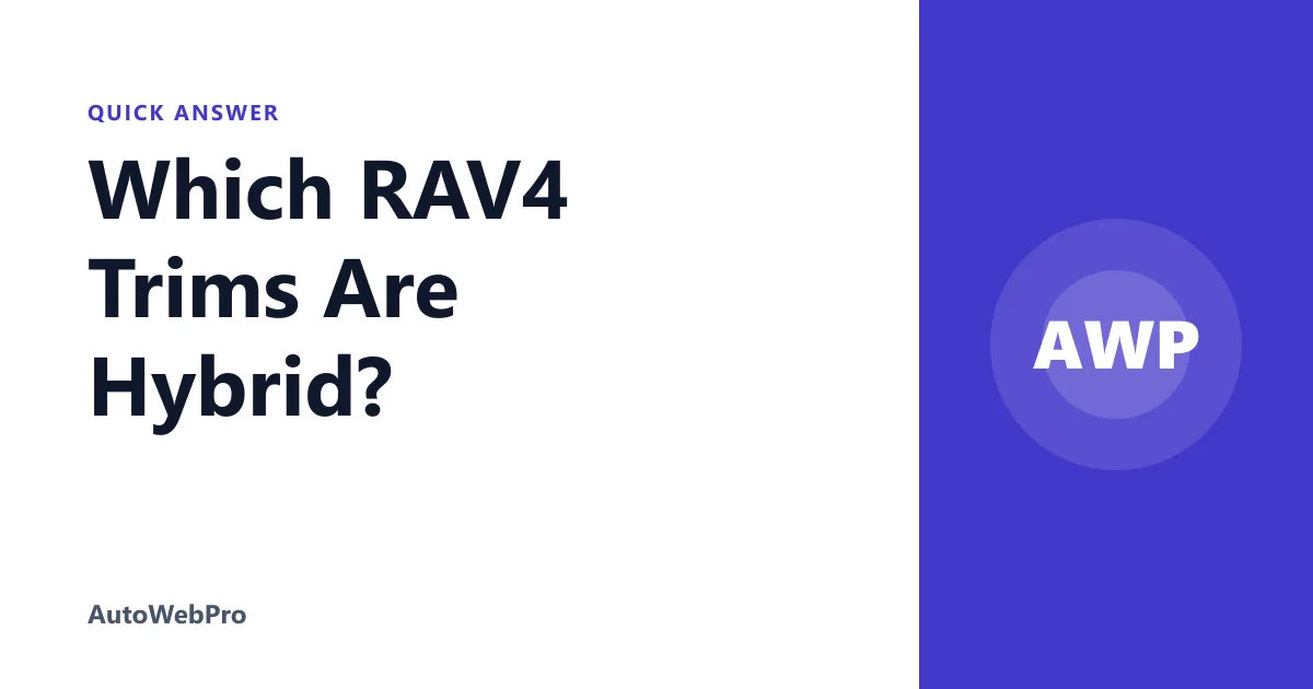 Which RAV4 Trims Are Hybrid?