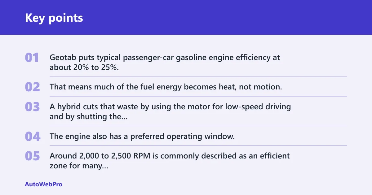 Key points: How hybrids save fuel